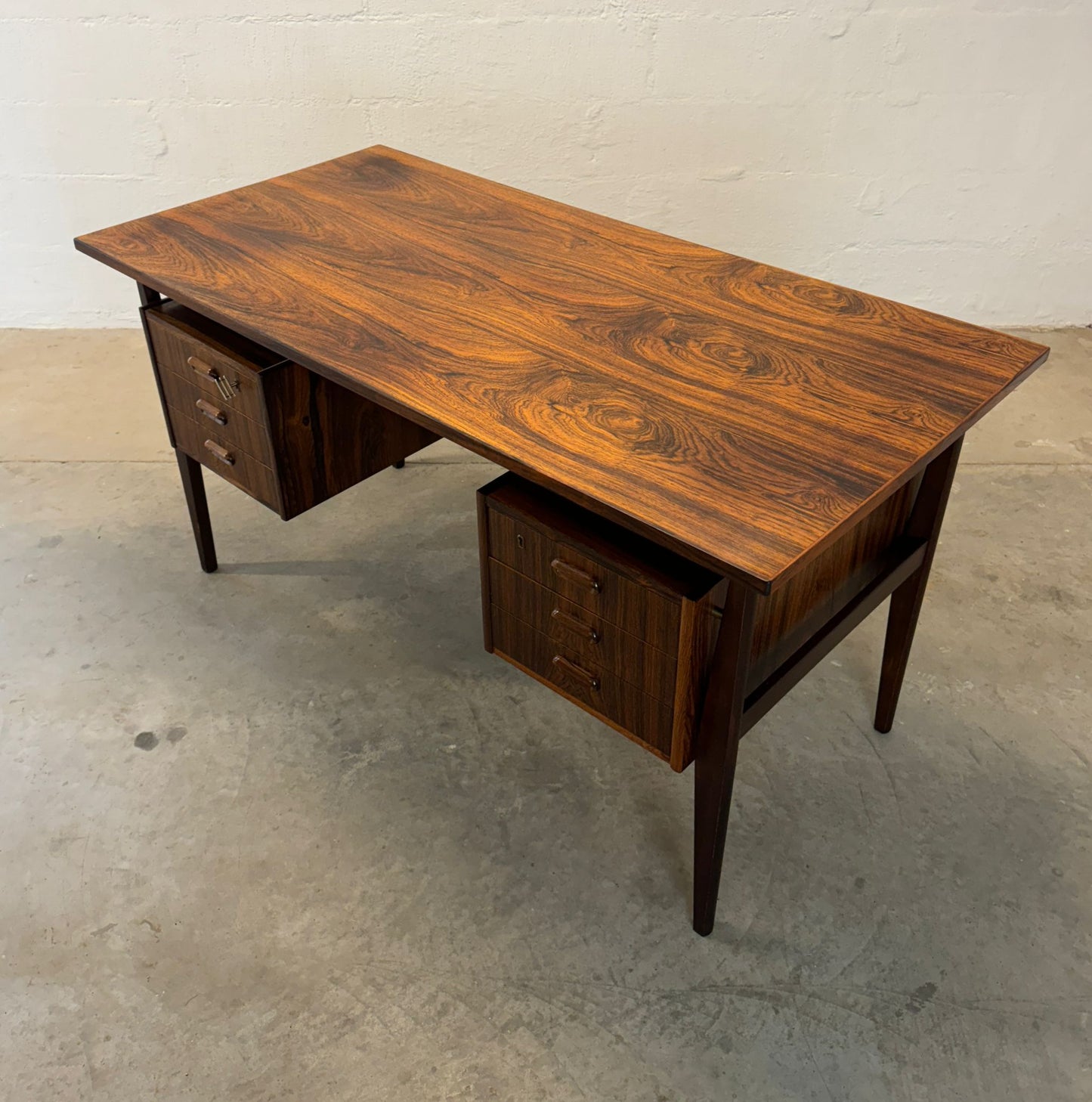 Tibergaard Danish Rosewood Desk - #A1579 - Designed by Gunnar Nielsen Tibergaard