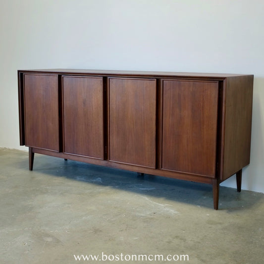 American of Martinsville "Dania II" Walnut Sideboard / Credenza - #A1663 - Designed by Merton Gershun