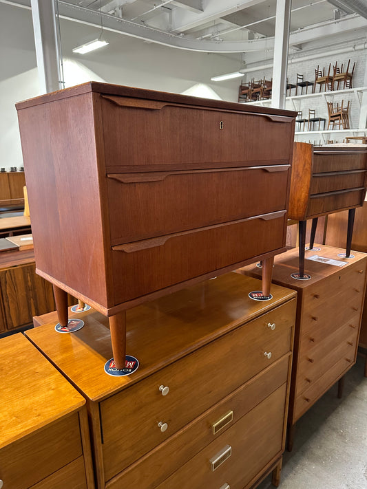 Danish Teak 3 Drawer Dresser /  Chest of Drawers - #A1787