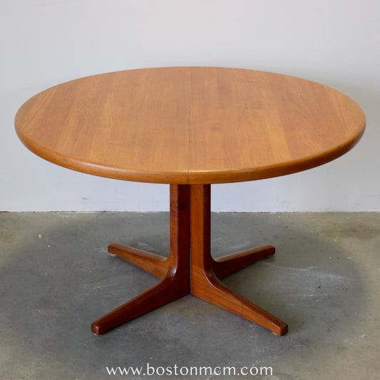 Danish Solid Teak Round Pedestal Dining Table - #A152