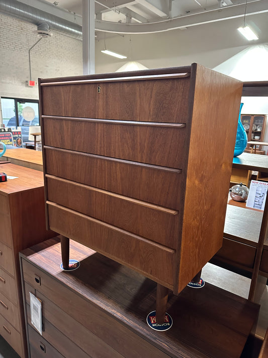 Danish Teak Five Drawer Dresser - #A1812