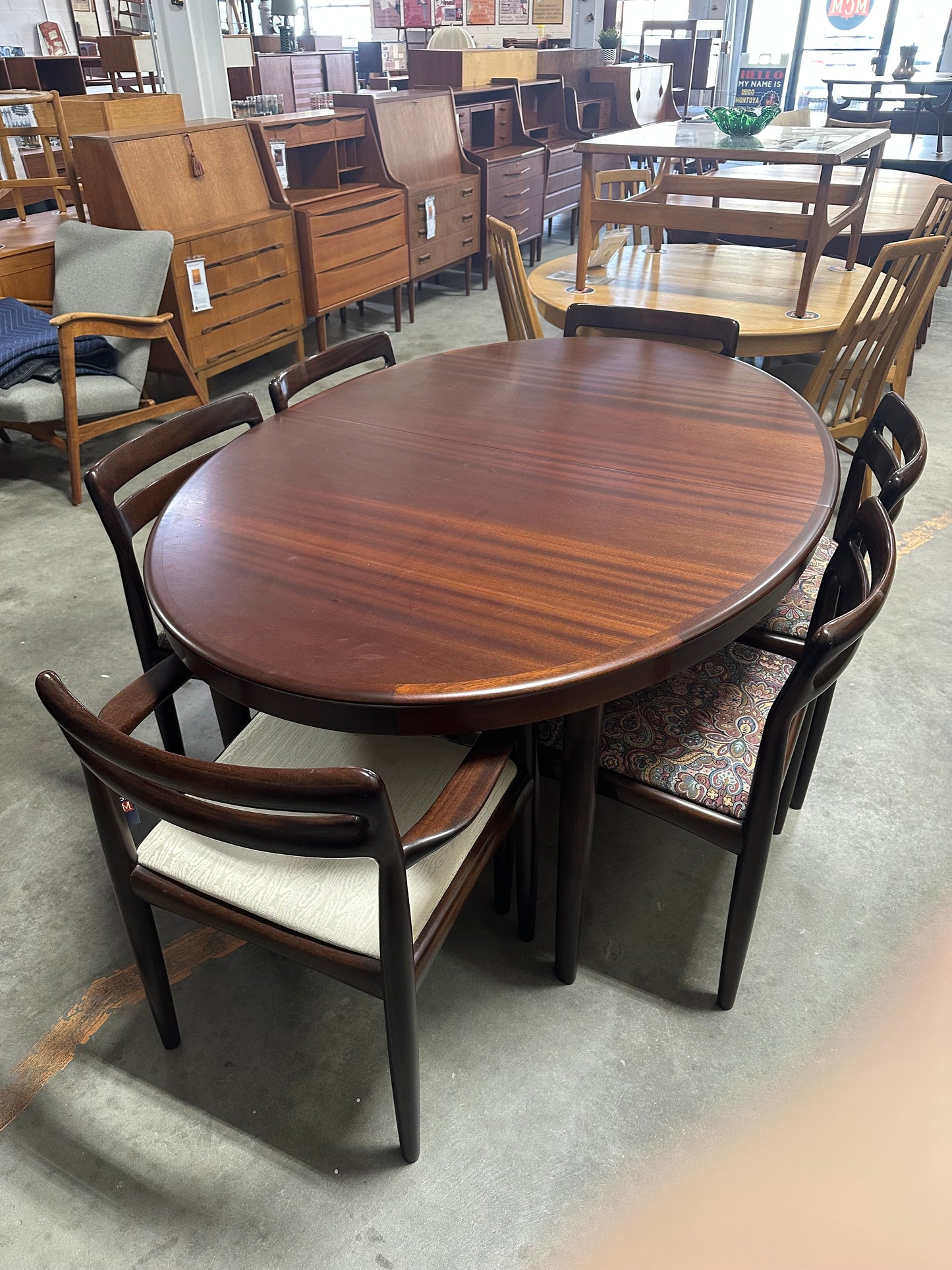 Bramin Møbler Mahogany Oval Dining Table Designed by H.W. Klein - #A1687