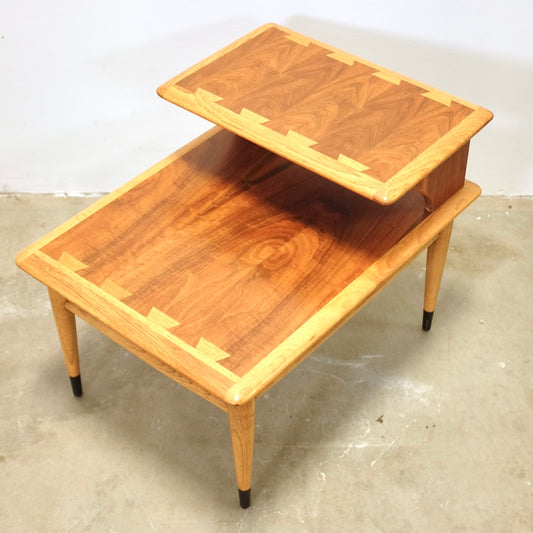 Lane “Acclaim” Walnut & Ash Side Table / Step Table - #A2266