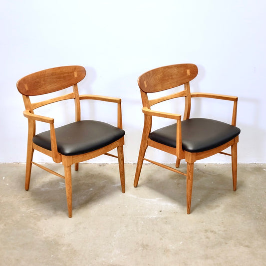 Lane “Acclaim” Walnut & Ash Pair of Armchairs  - #A2201-1