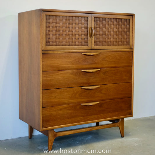 Lane "Perception" Walnut Tall Dresser / Chest - #A1672 - Designed by Warren C. Church