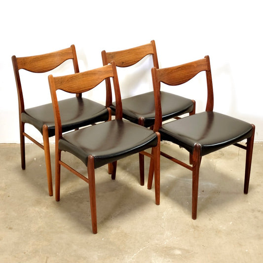 Glyngøre Stolefabrik Set of 4 Rosewood Model No. GS60 Dining Chairs Designed by Arne Wahl Iversen - #A1892