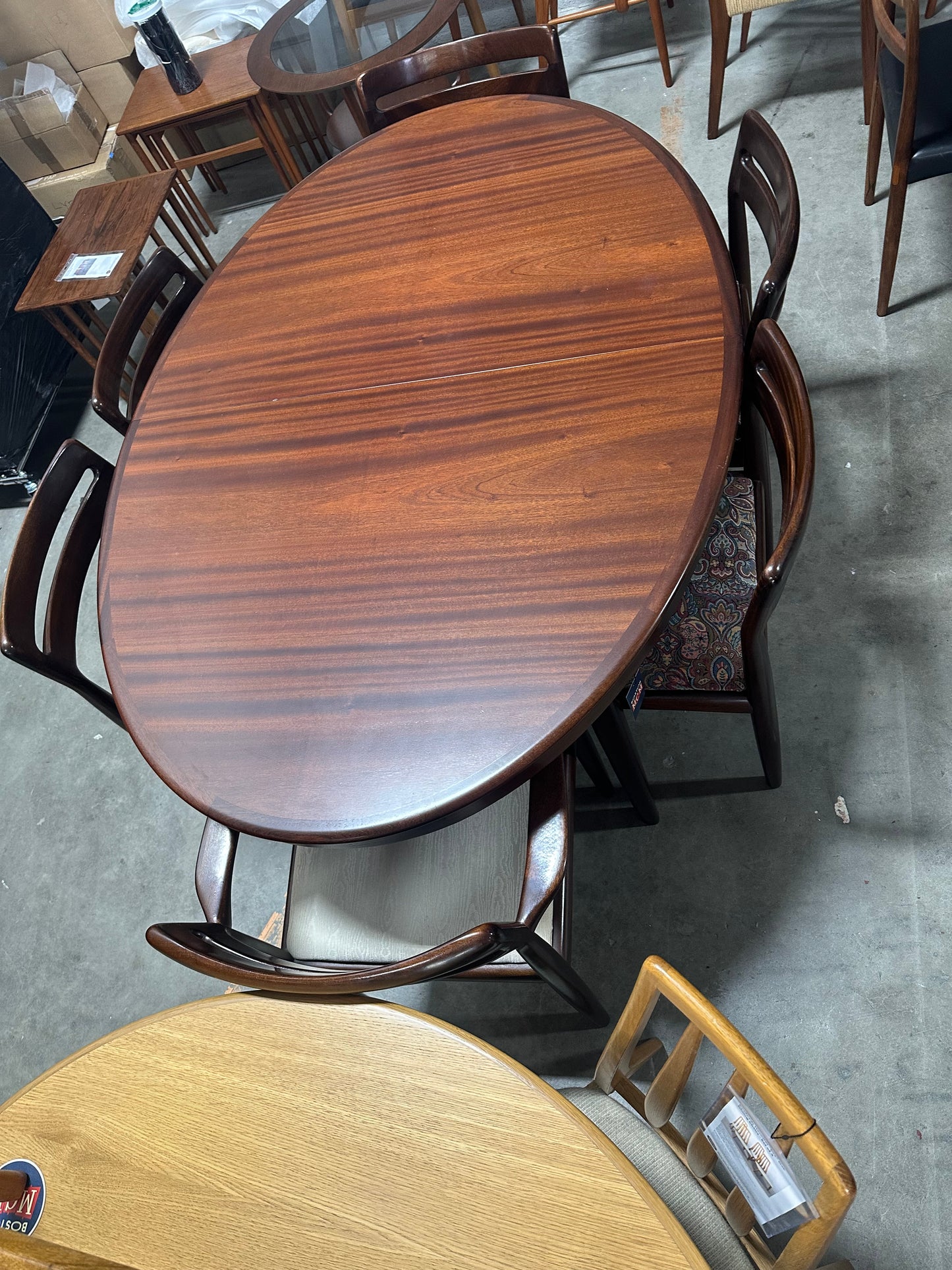 Bramin Møbler Mahogany Oval Dining Table Designed by H.W. Klein - #A1687