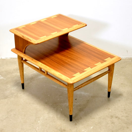 Lane “Acclaim” Walnut & Ash Side Table / Step Table - #A2265