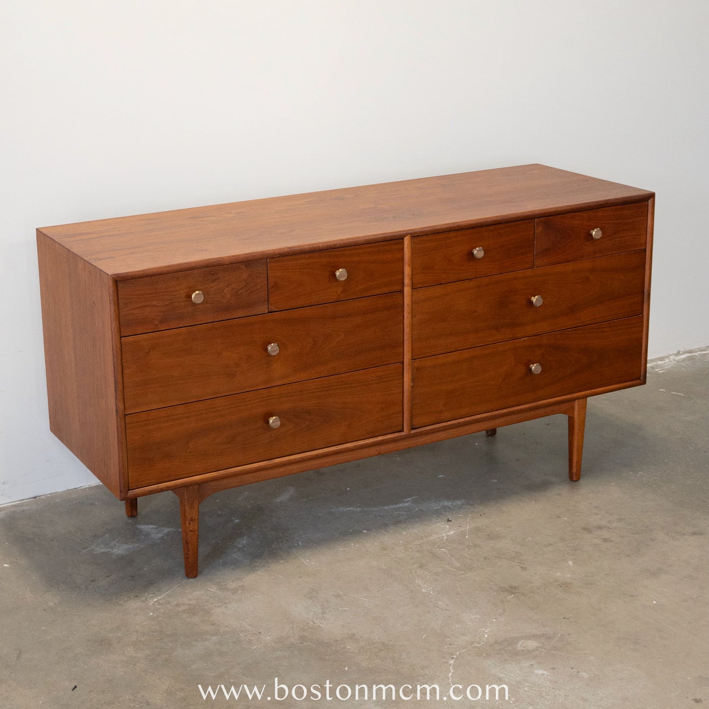 Drexel "Declaration" Walnut 8 Drawer Low Dresser - #A1476