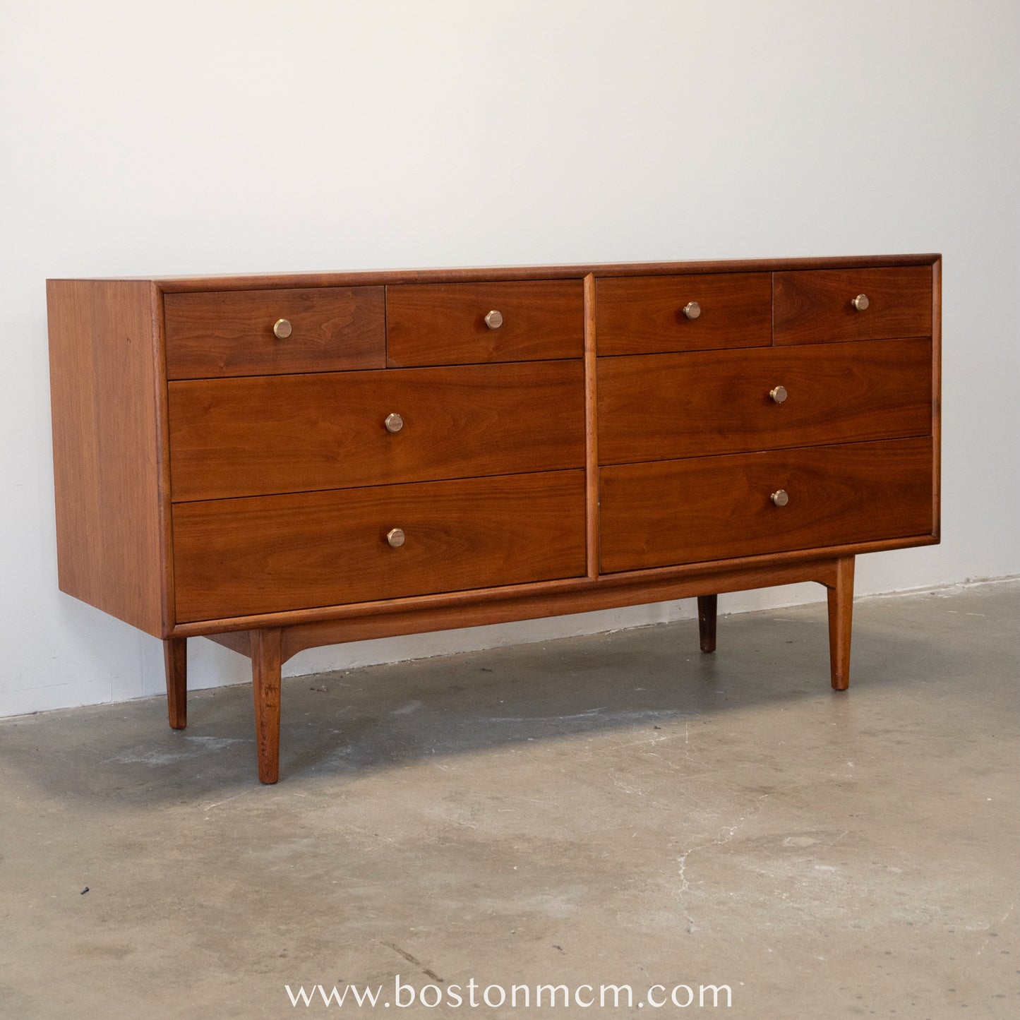 Drexel "Declaration" Walnut 8 Drawer Low Dresser - #A1476