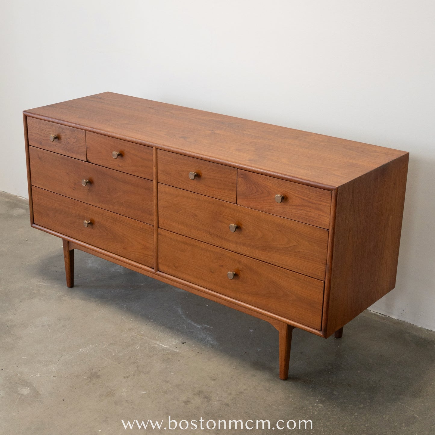 Drexel "Declaration" Walnut 8 Drawer Low Dresser - #A1476