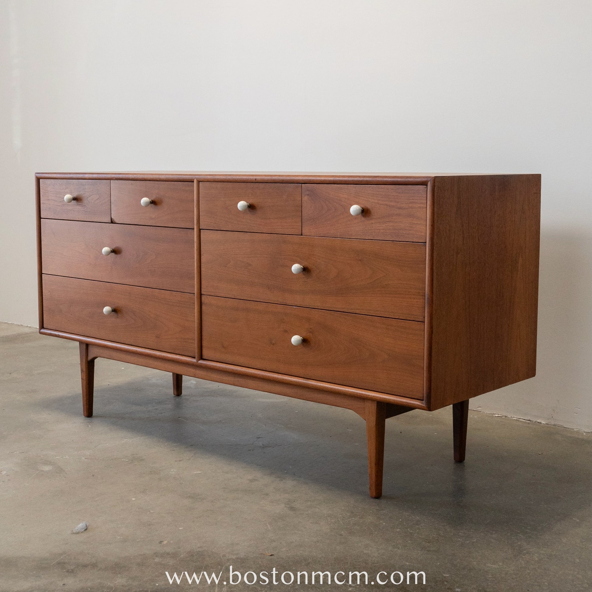 Drexel "Declaration" 8 Drawer Low Dresser - #A1476 Designed by Kipp Stewart and Stewart MacDougall Boston Mid Century Modern Drexel "Declaration" 8 Drawer Low Dresser - #A1476 Designed by Kipp Stewart and Stewart MacDougall Boston Mid Century Modern