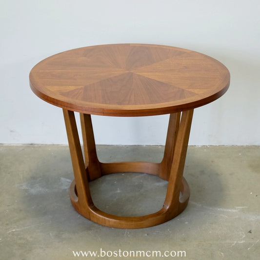 Lane "Rhythm" Walnut Round Side Table - #A1678