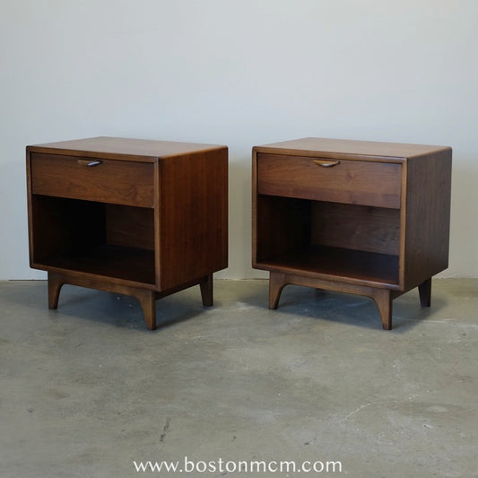 Lane "Perception" Walnut Pair of Nightstands - #A1673 - Designed by Warren C. Church