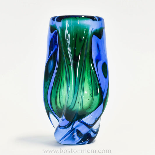 Art Glass Blue-Green Vase #31