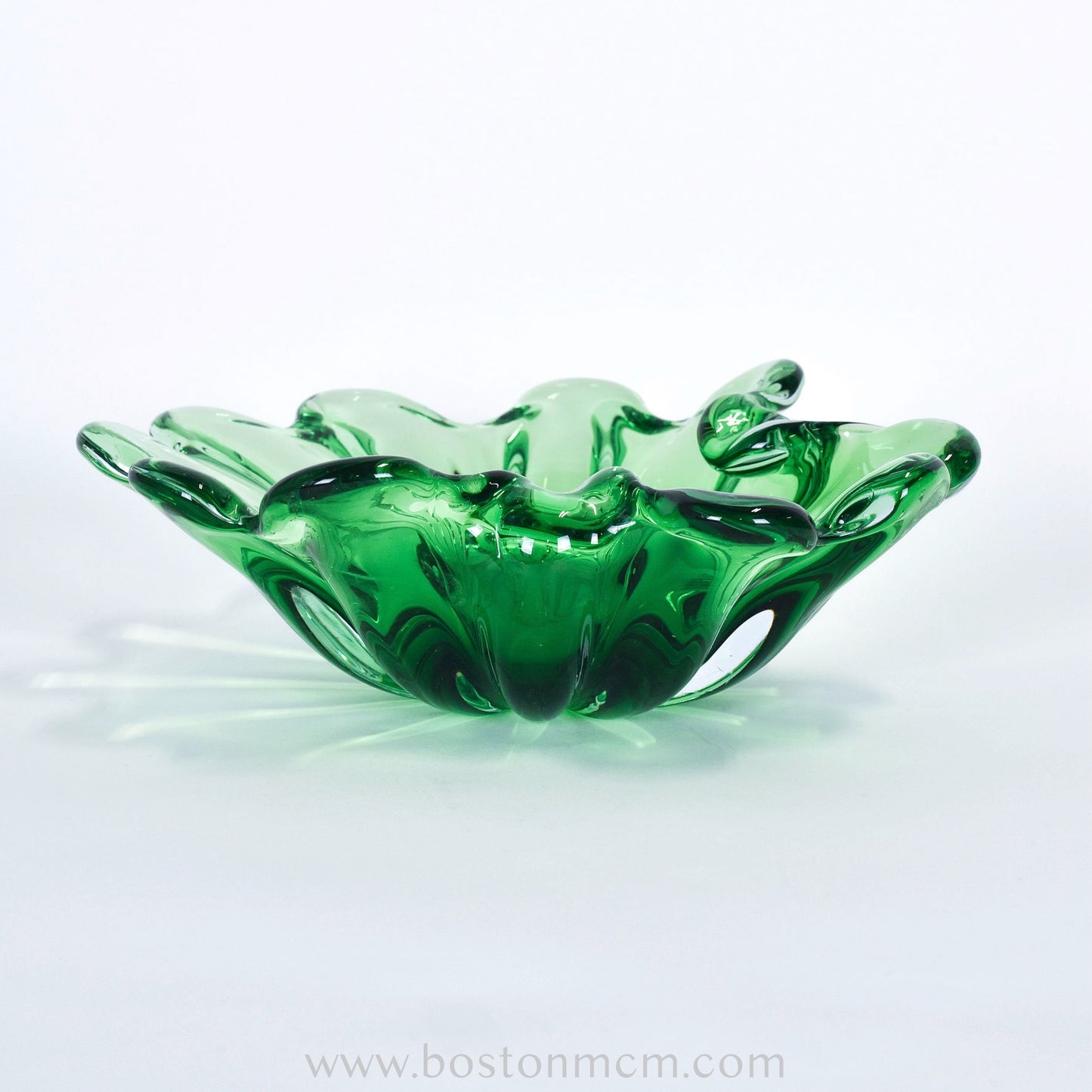 Green European Art Glass Bowl