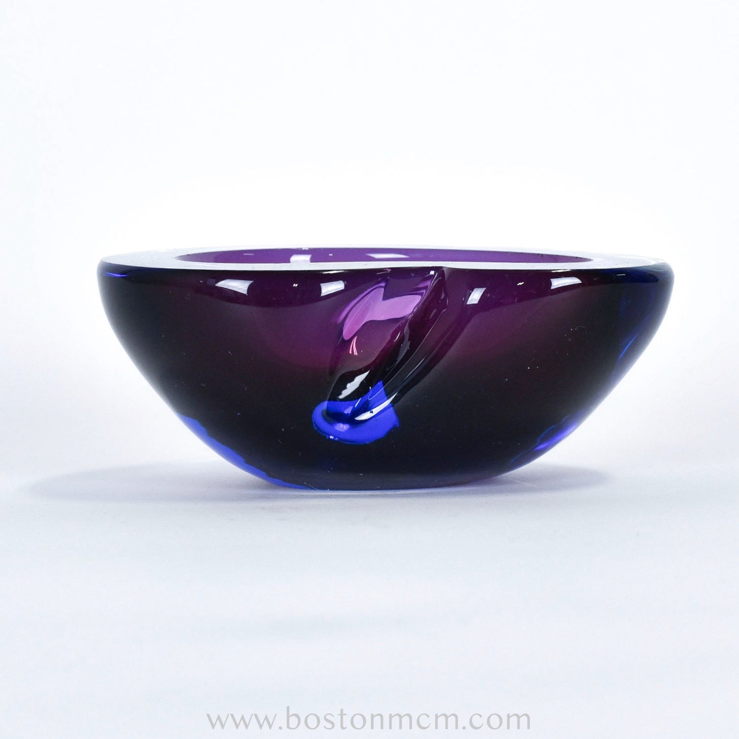 Italian Murano Art Glass Blue & Purple Bowl