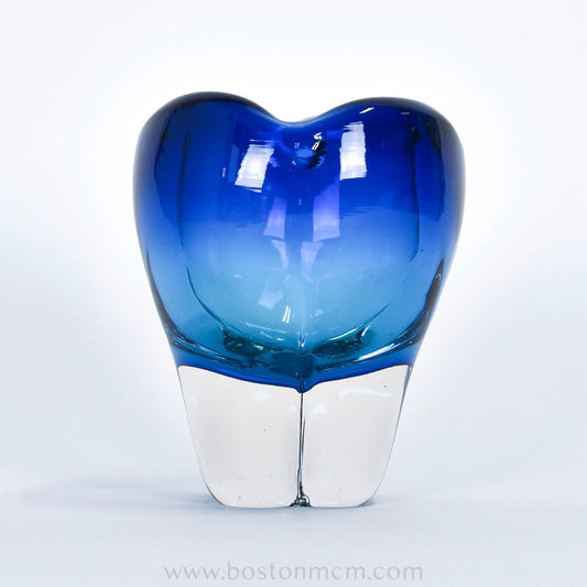 Blue Art Glass "Molar" Vase by Whitefriars