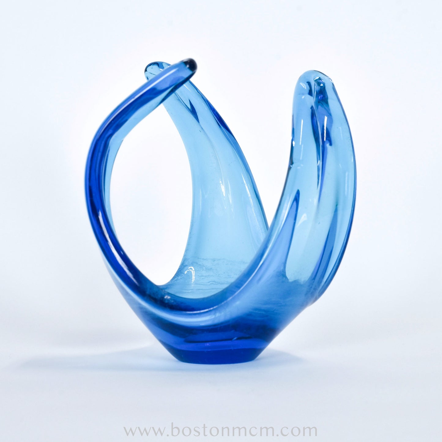 Blue Art Glass Sculpture by Viartac