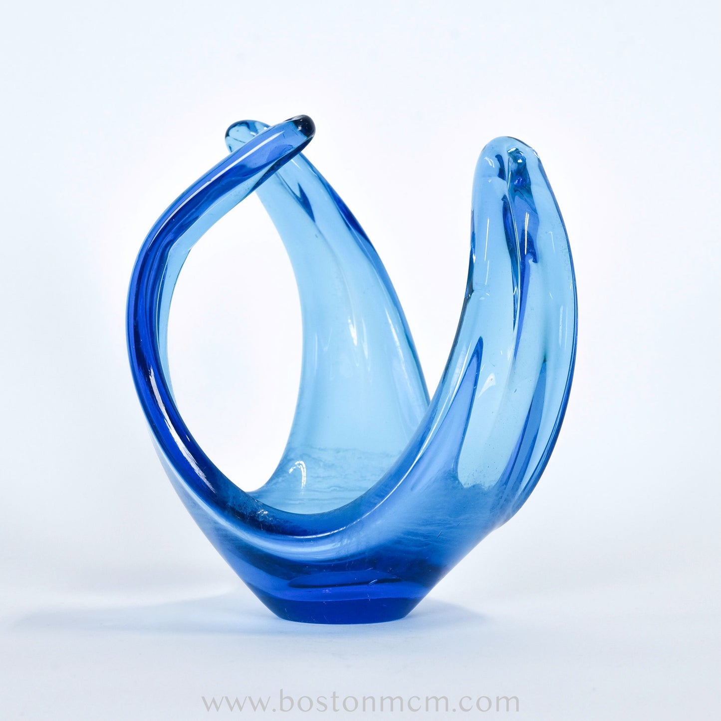 Blue Art Glass Sculpture by Viartac