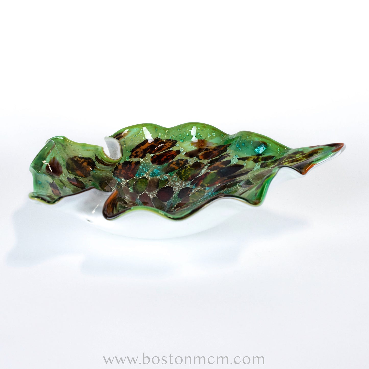 Italian Murano Art Glass Fish-Shaped Aventurine Bowl by Fratelli Toso