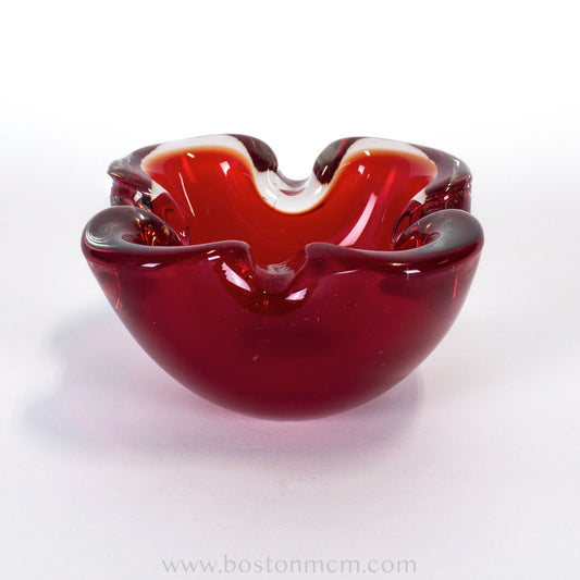 Italian Murano Art Glass Red Bowl / Ashtray