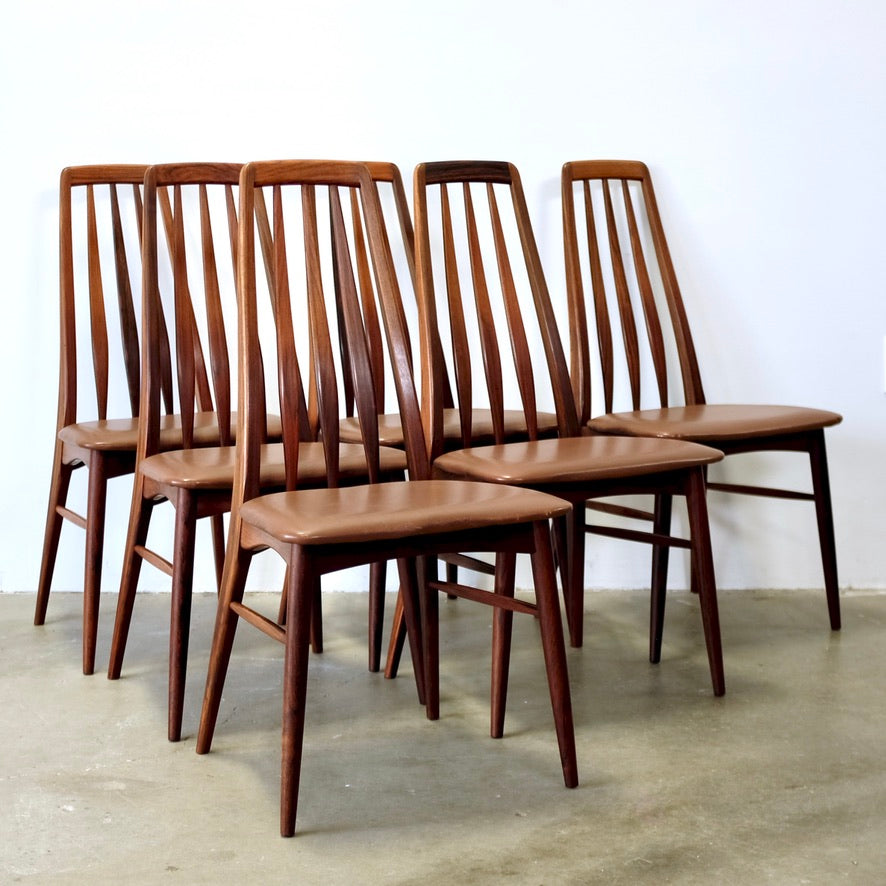 Koefoeds Hornslet Set of 6 "Eva" Rosewood Dining Chairs - #A1924