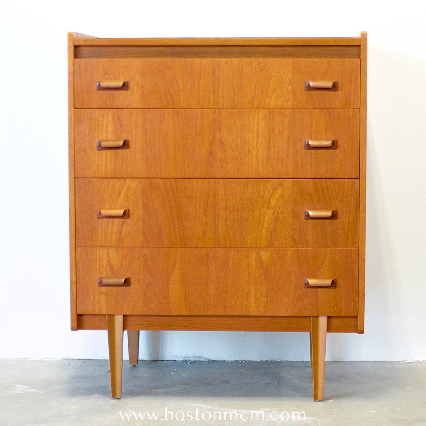 British Teak Four Drawer Dresser - #B4