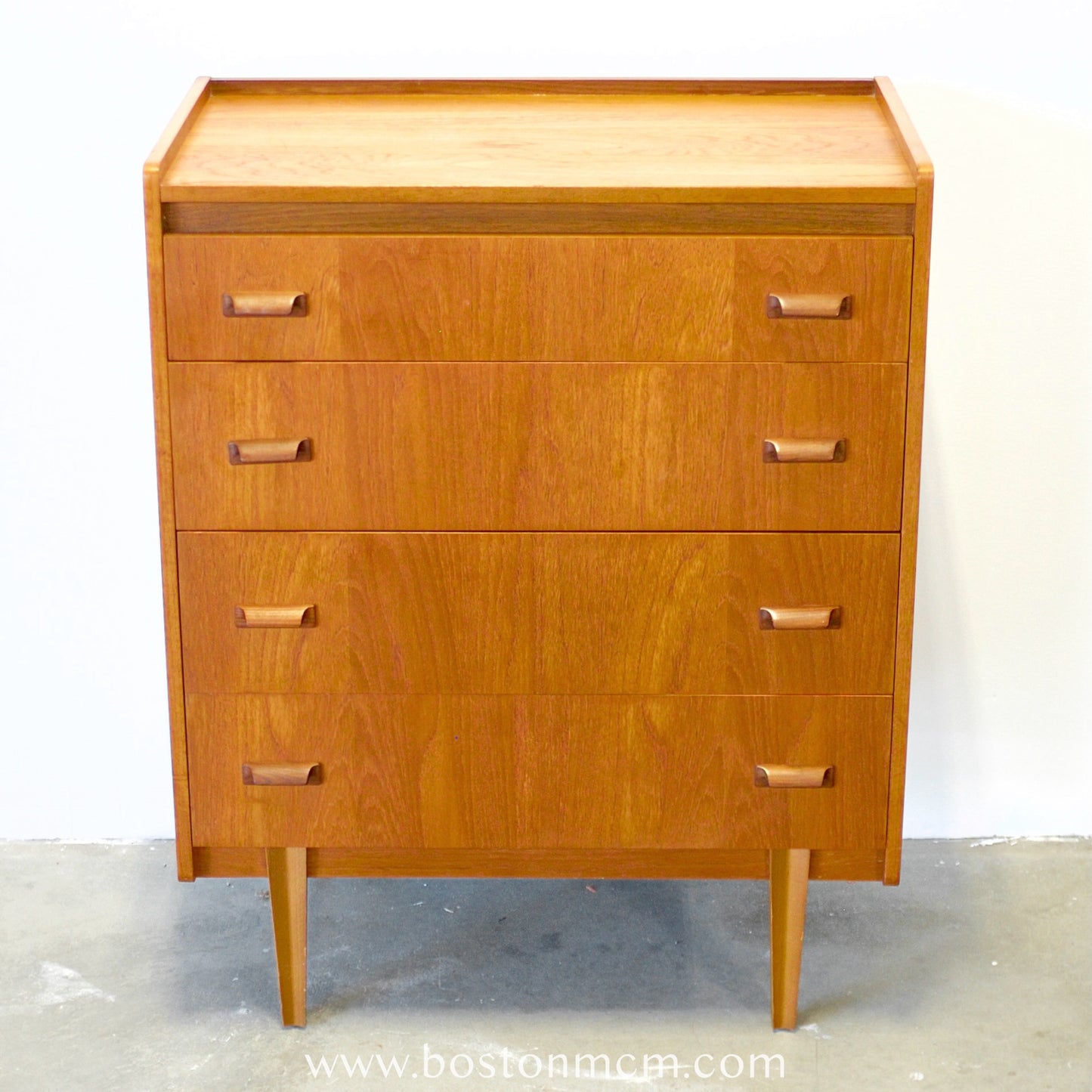 British Teak Four Drawer Dresser - #B4