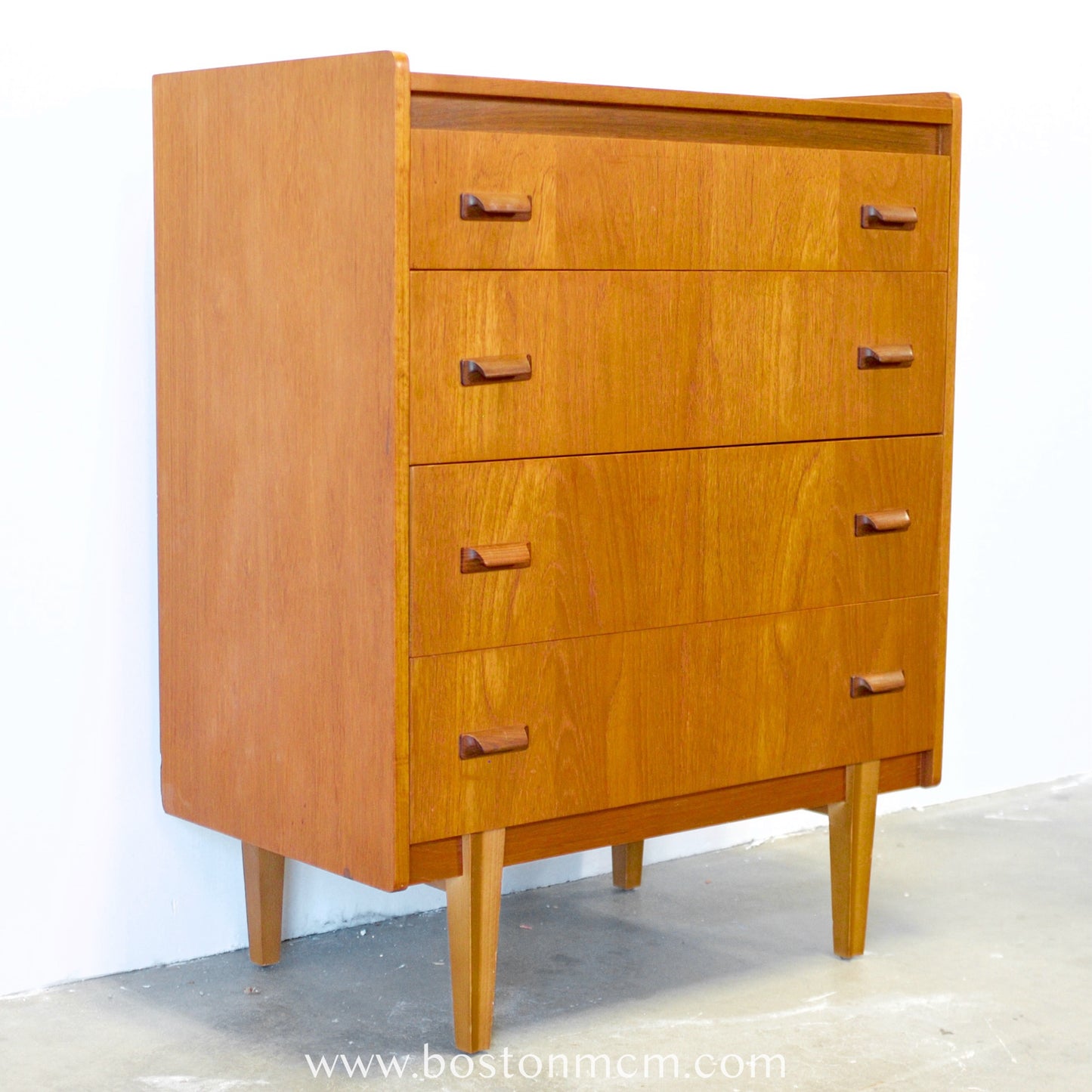 British Teak Four Drawer Dresser - #B4