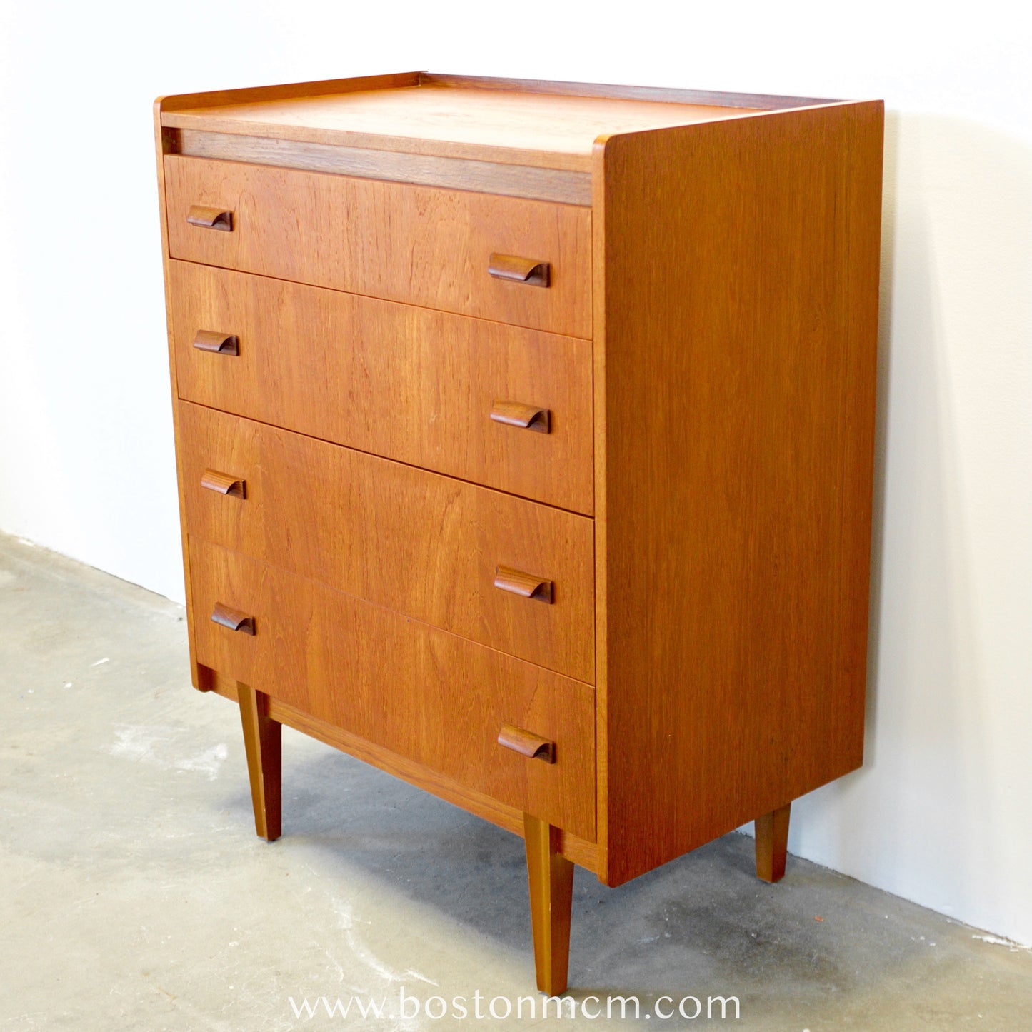 British Teak Four Drawer Dresser - #B4