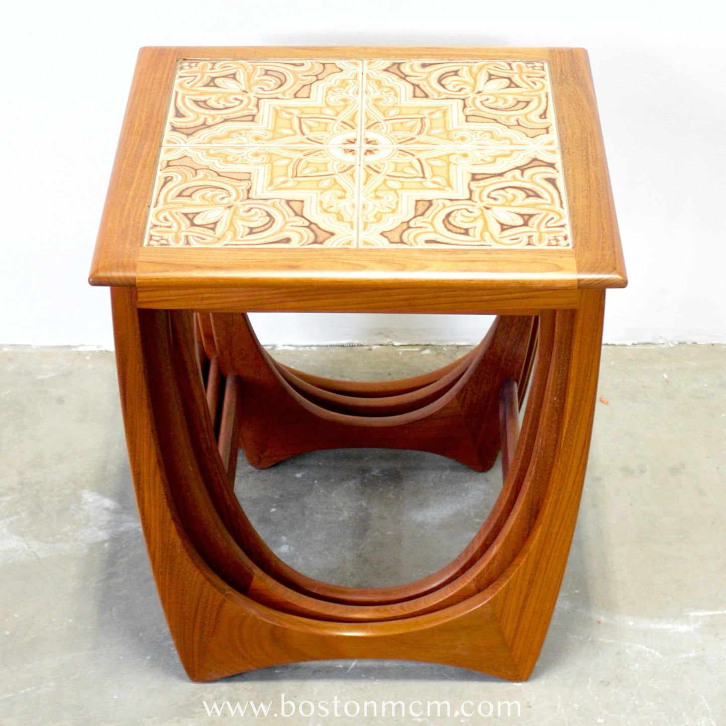 G-Plan Set of 3 Teak Nesting Tables with Tile Top - #A150-D