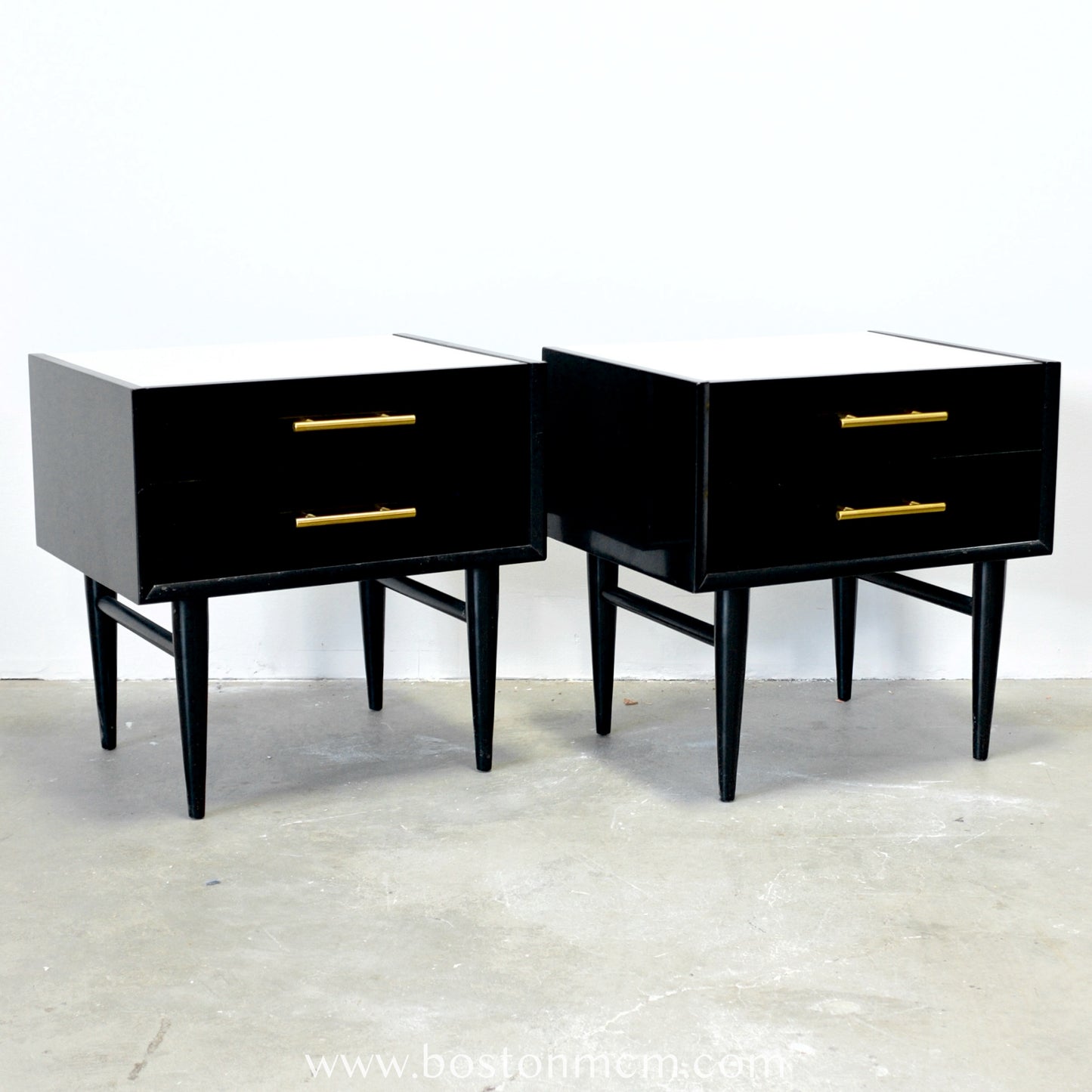 American of Martinsville "Silhouette" Pair of Nightstands