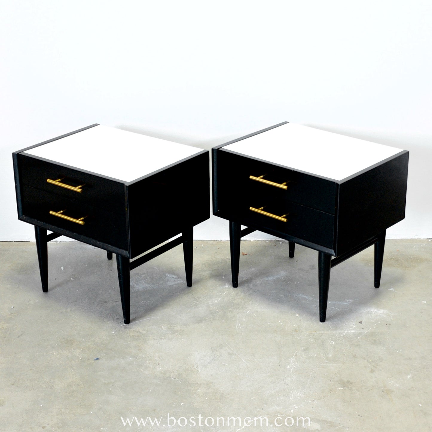 American of Martinsville "Silhouette" Pair of Nightstands