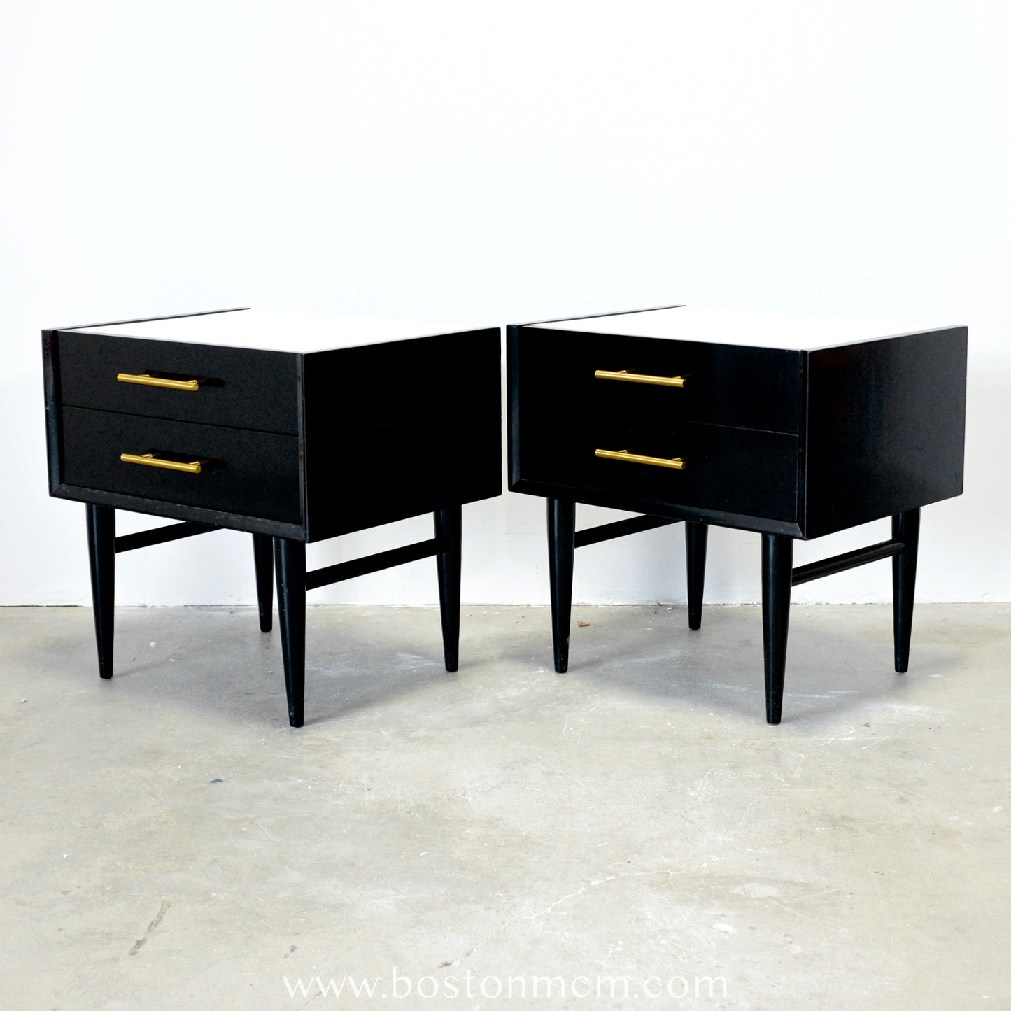 American of Martinsville "Silhouette" Pair of Nightstands