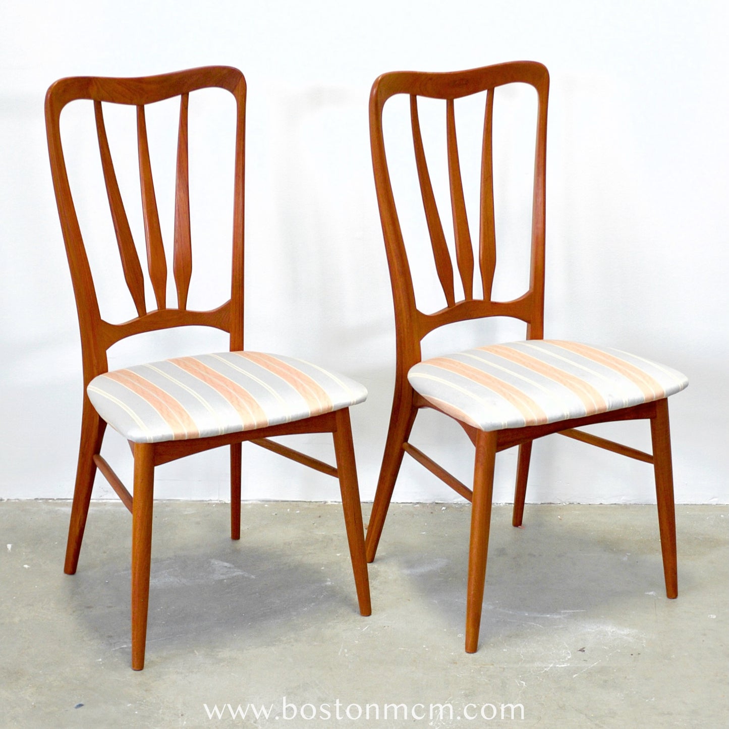 Koefoed Hornslet "Ingrid" Pair of Danish Teak Dining Chairs