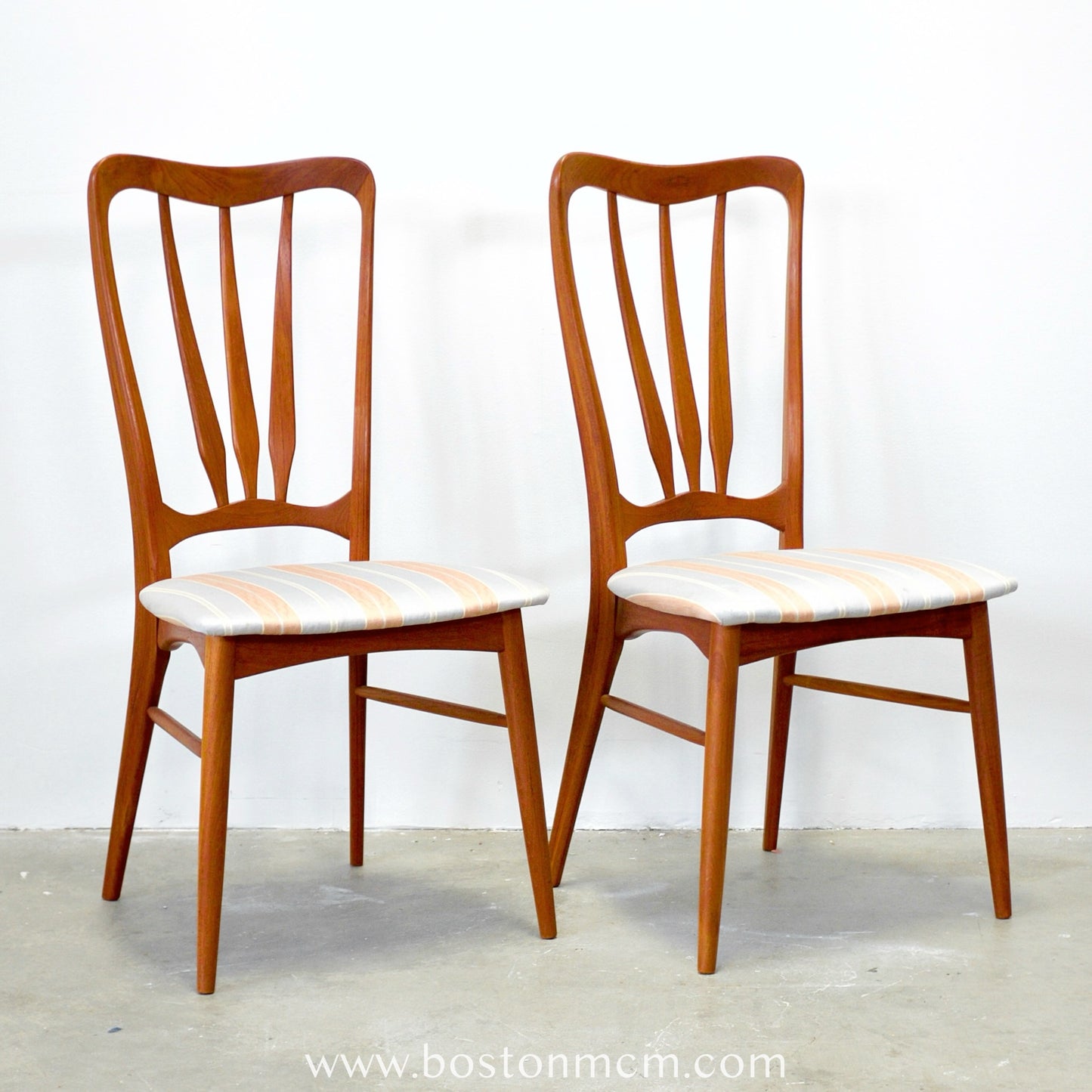 Koefoed Hornslet "Ingrid" Pair of Danish Teak Dining Chairs