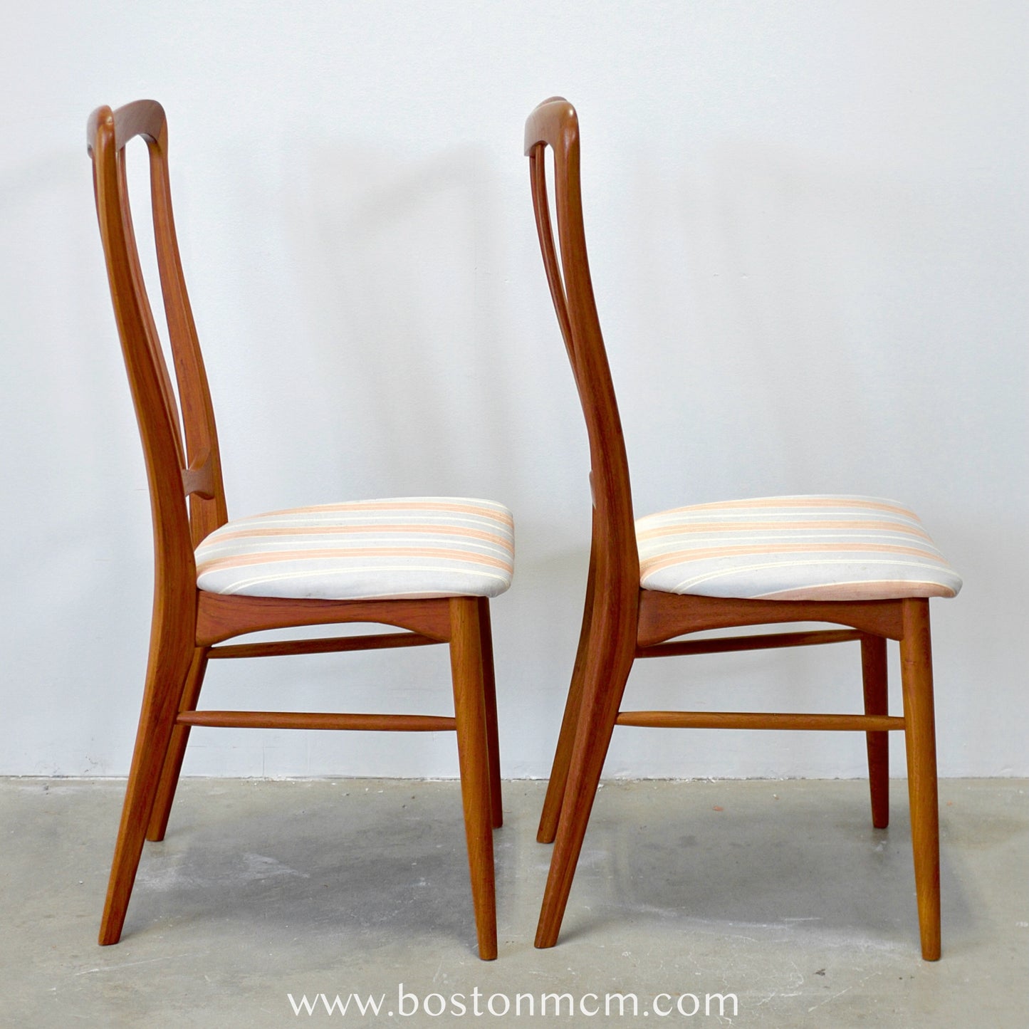 Koefoed Hornslet "Ingrid" Pair of Danish Teak Dining Chairs