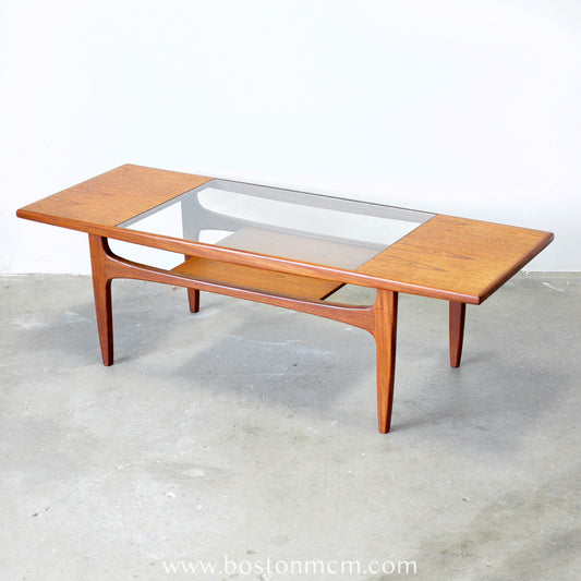 G-Plan "Fresco" Teak Coffee Table with Glass Inlay - #B13