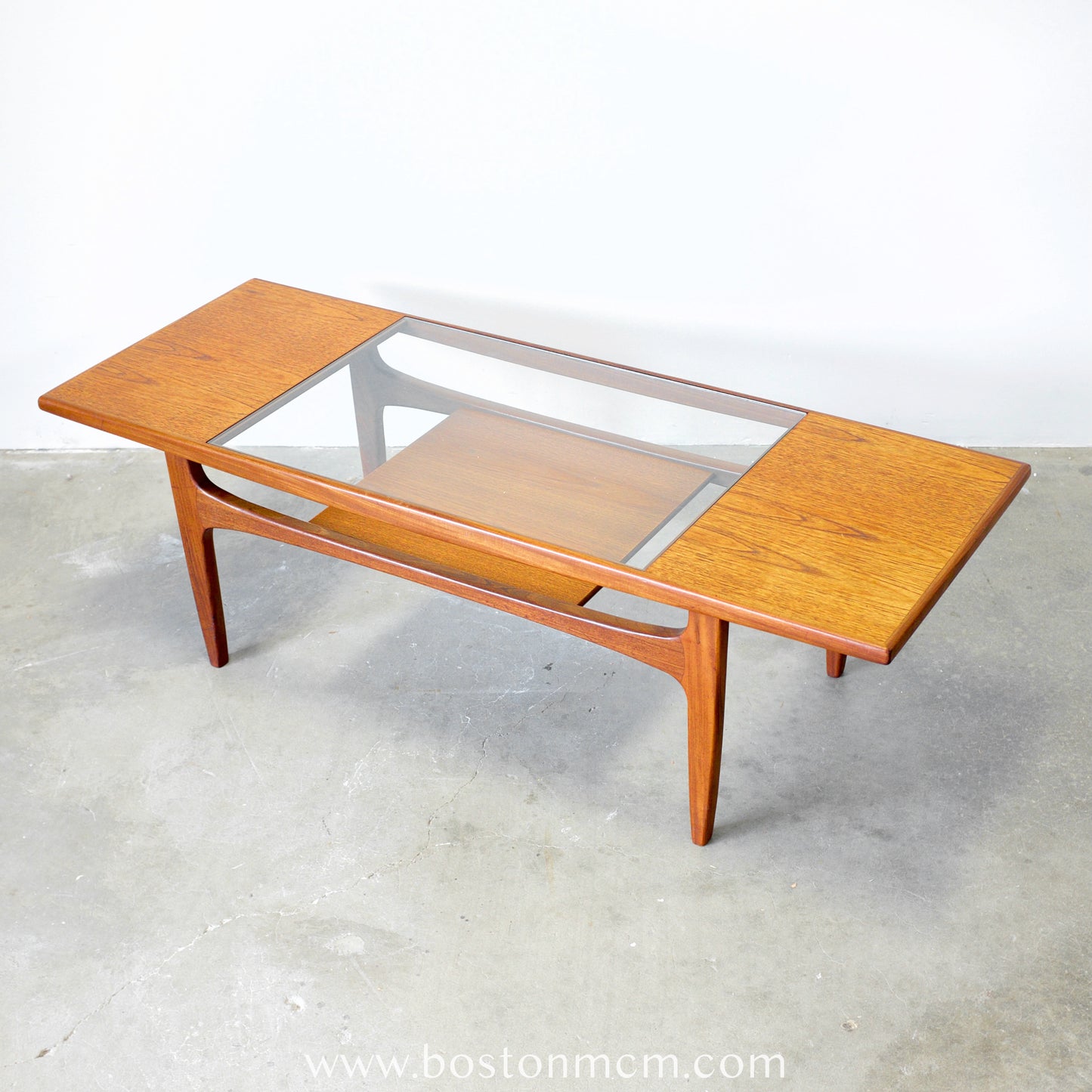 G-Plan "Fresco" Teak Coffee Table with Glass Inlay - #B13