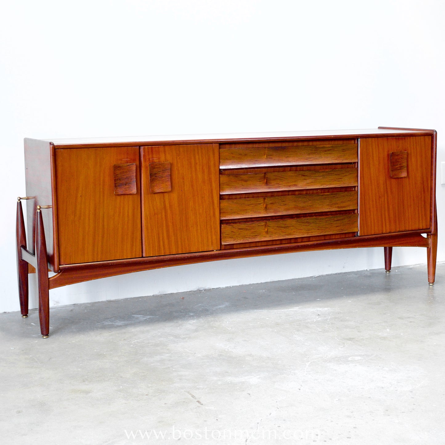 Elliots of Newbury Teak & Zebrano Sideboard / Credenza - #B43