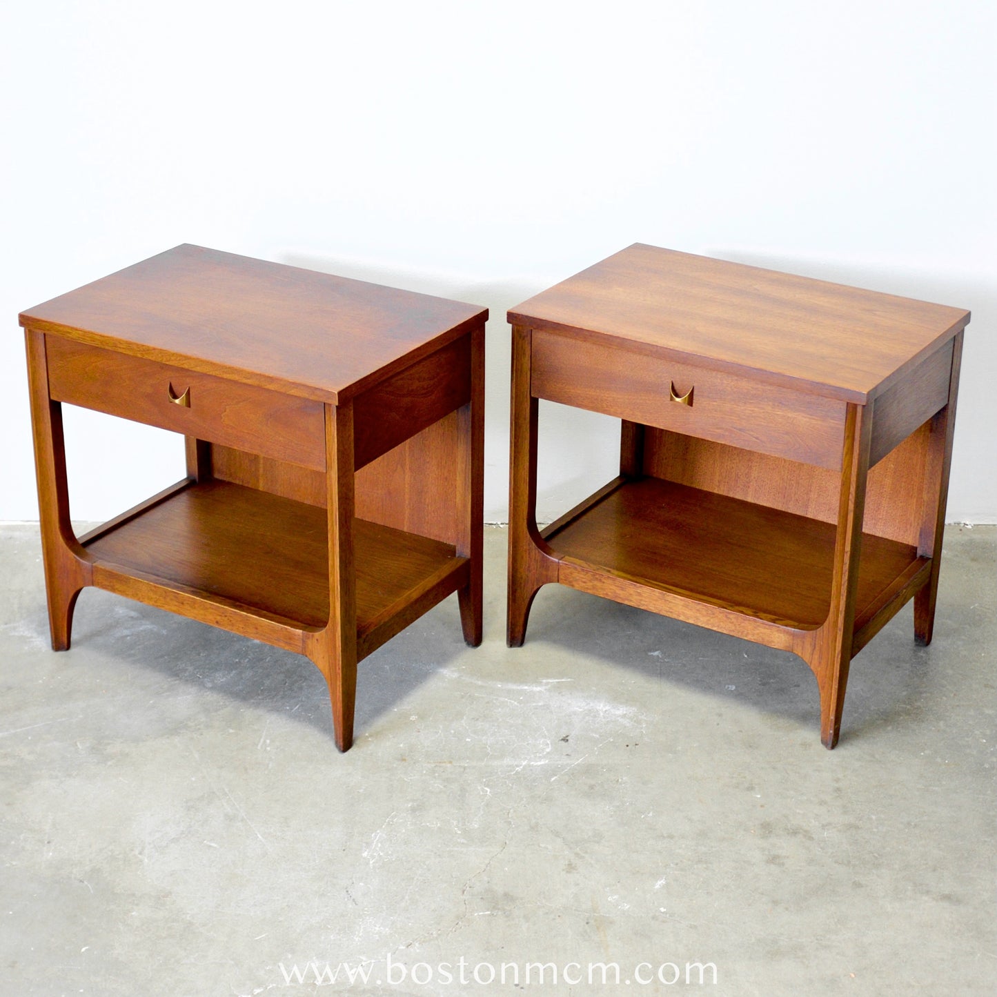 Broyhill "Brasilia" Pair of Walnut Nightstands