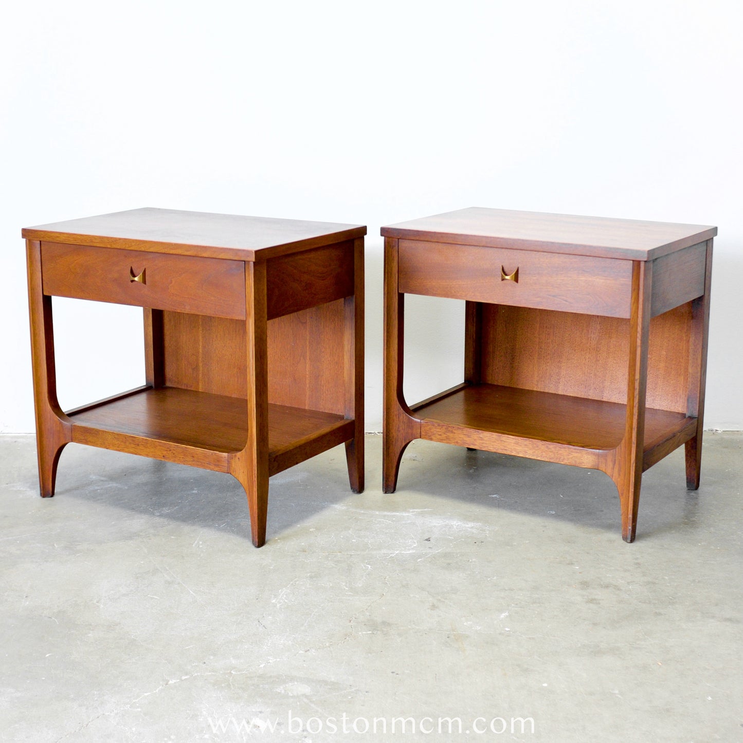 Broyhill "Brasilia" Pair of Walnut Nightstands