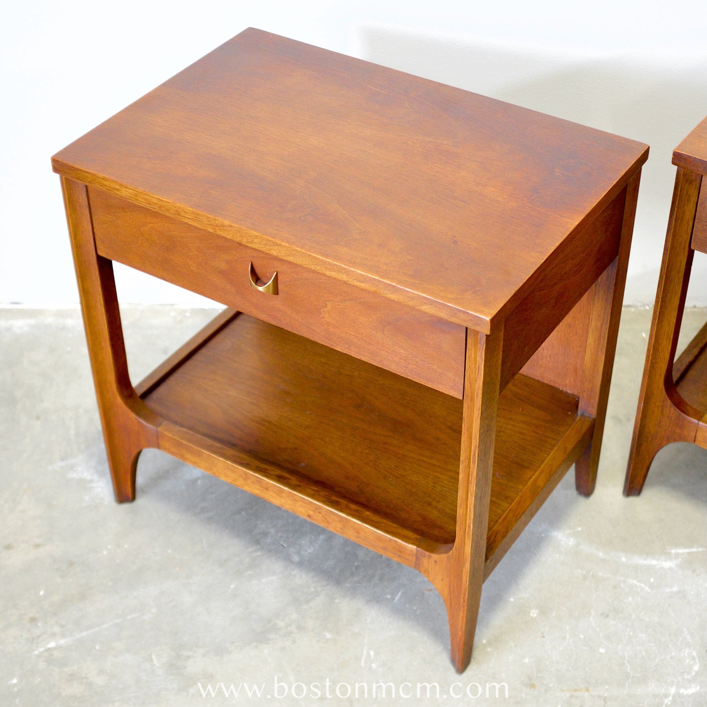 Broyhill "Brasilia" Pair of Walnut Nightstands