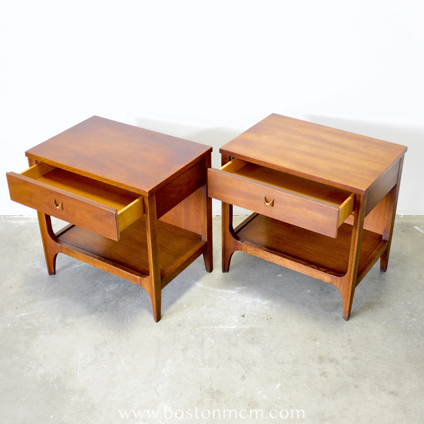 Broyhill "Brasilia" Pair of Walnut Nightstands