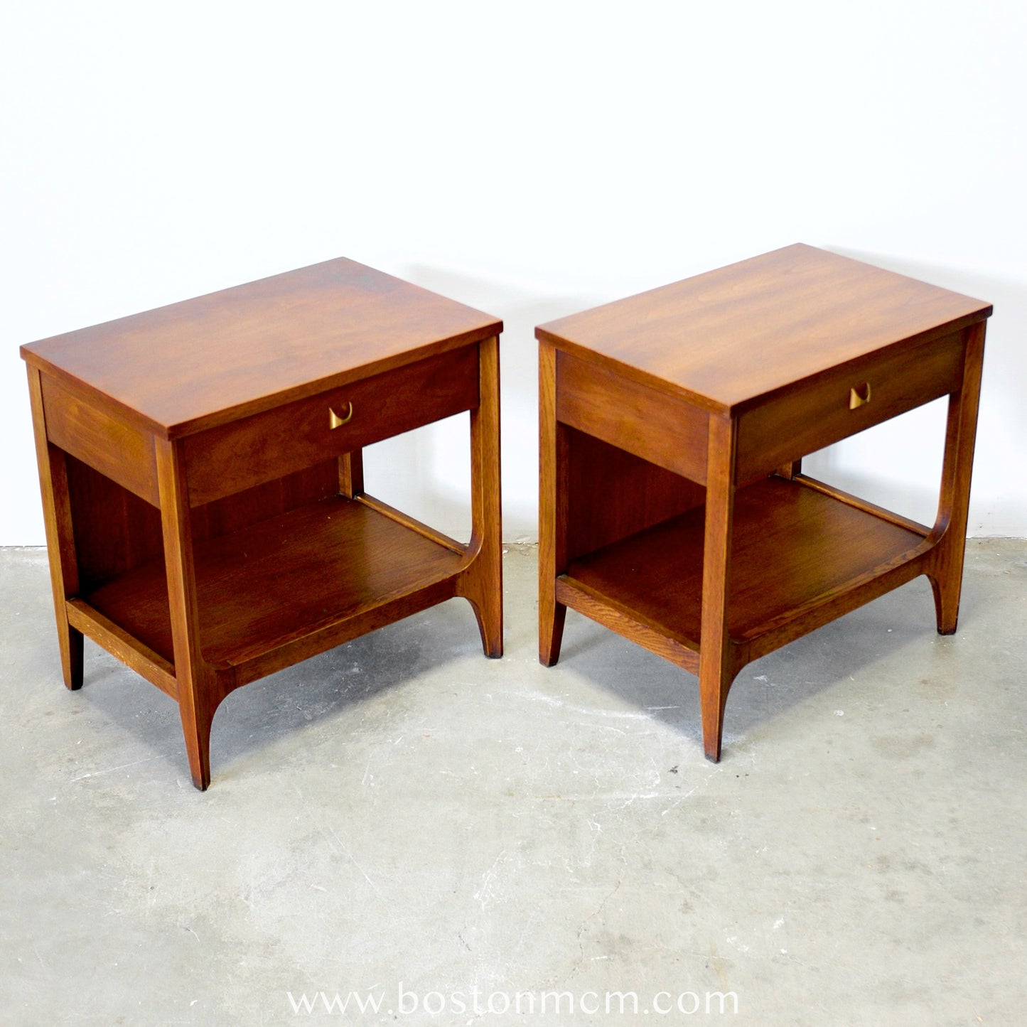 Broyhill "Brasilia" Pair of Walnut Nightstands