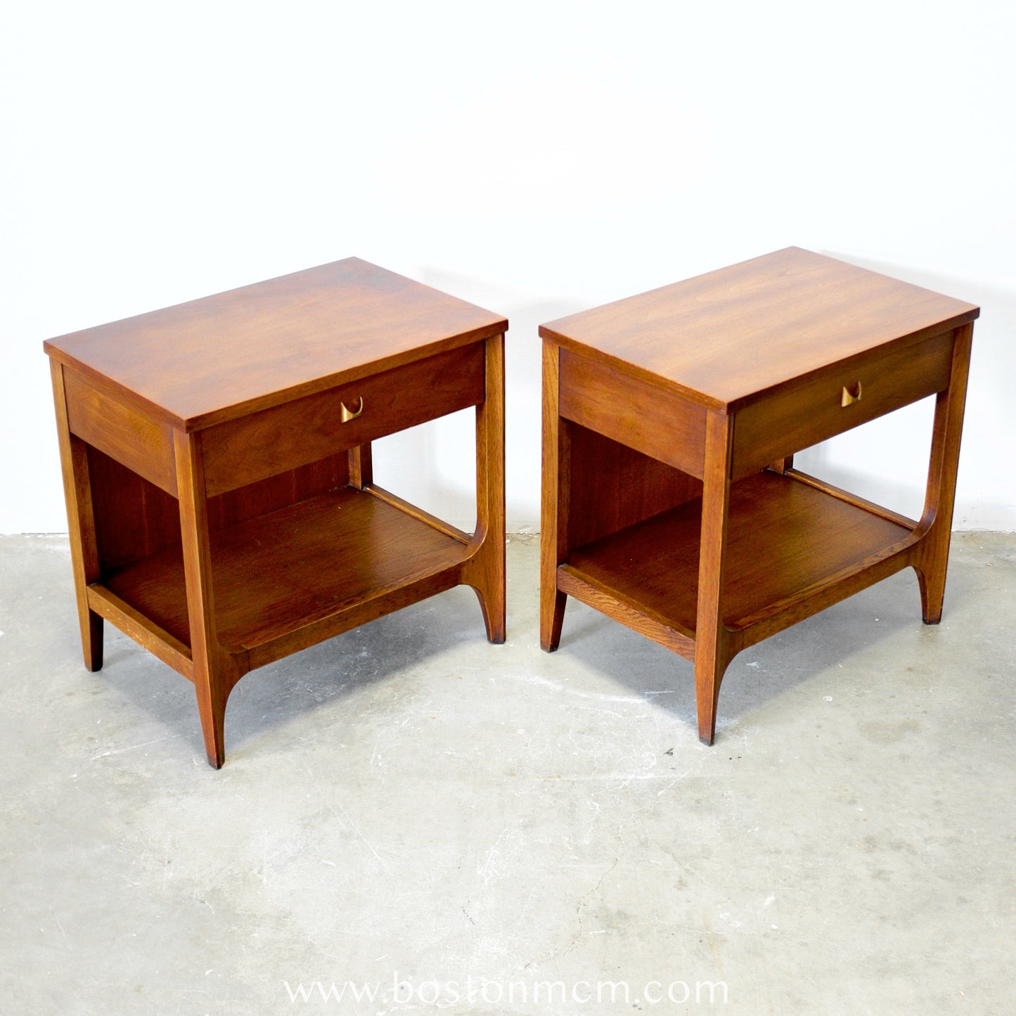 Broyhill "Brasilia" Pair of Walnut Nightstands