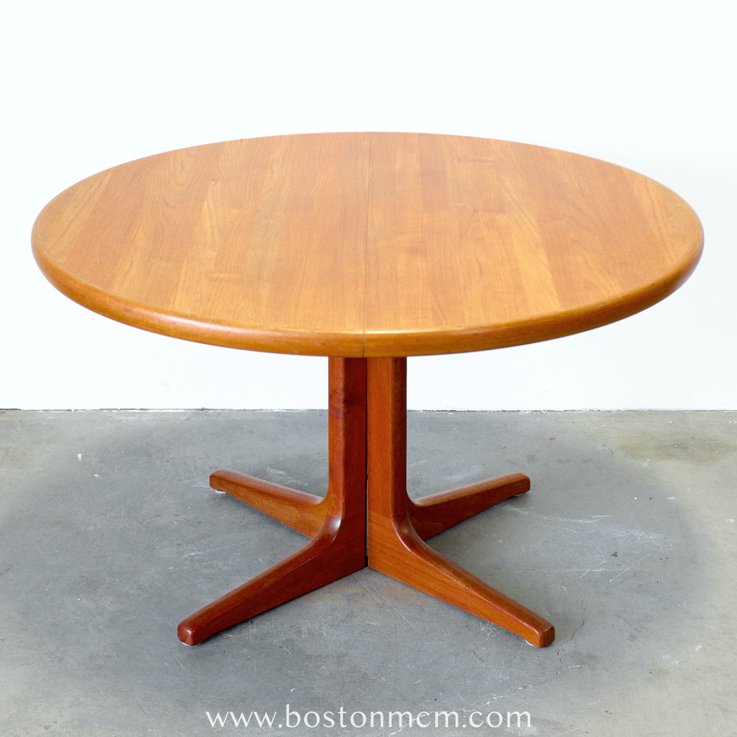 Danish Solid Teak Round Pedestal Dining Table - #A152