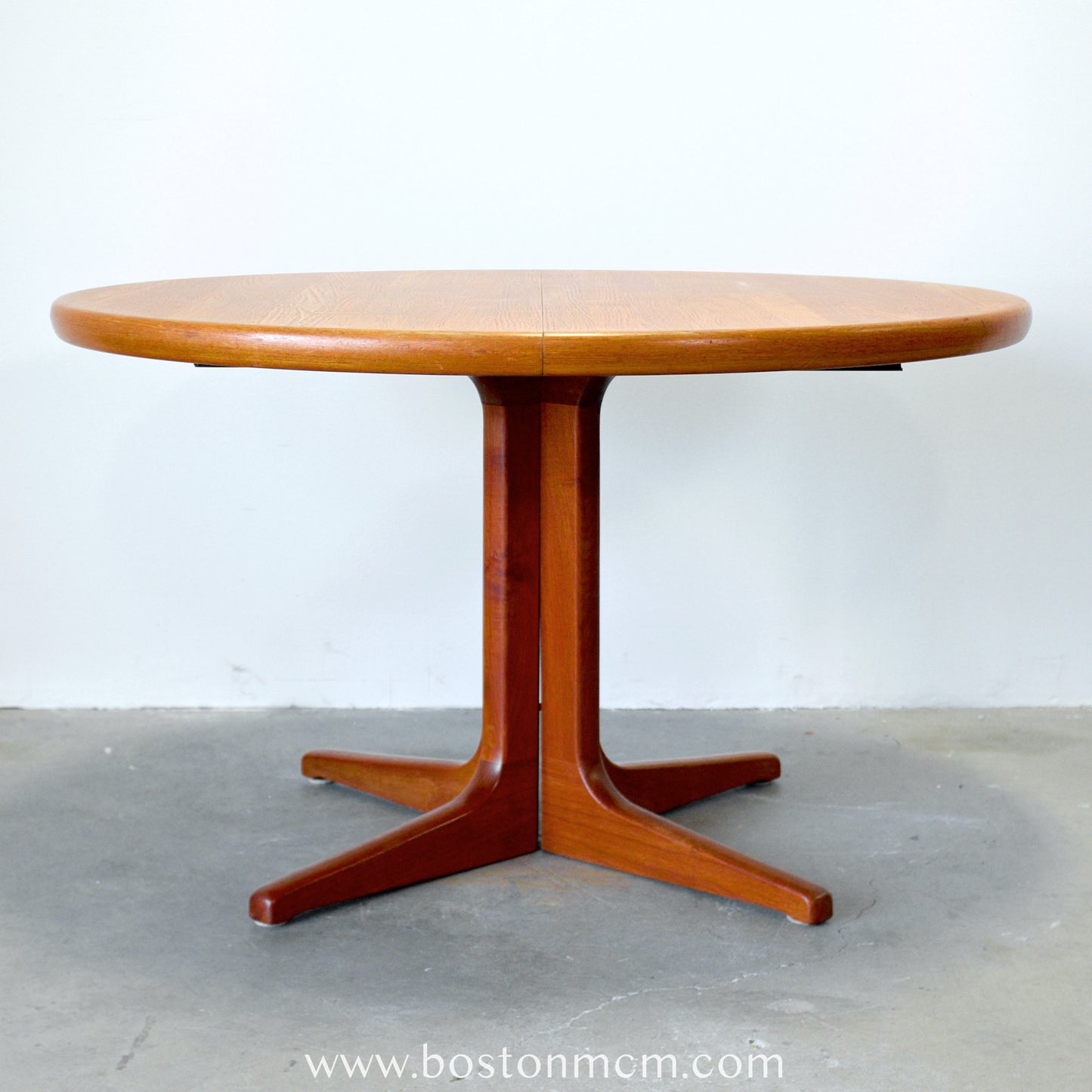 Danish Solid Teak Round Pedestal Dining Table - #A152