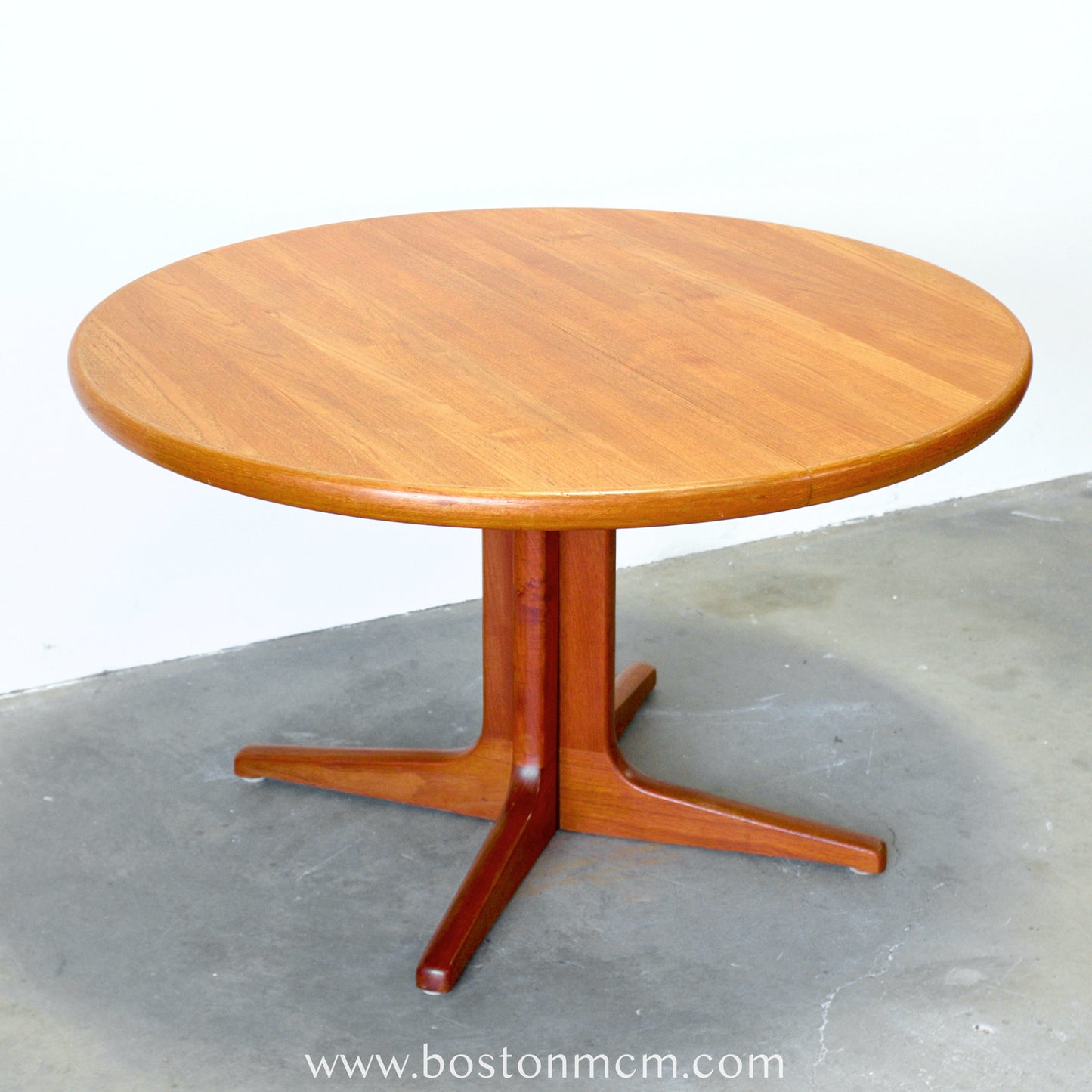 Danish Solid Teak Round Pedestal Dining Table - #A152